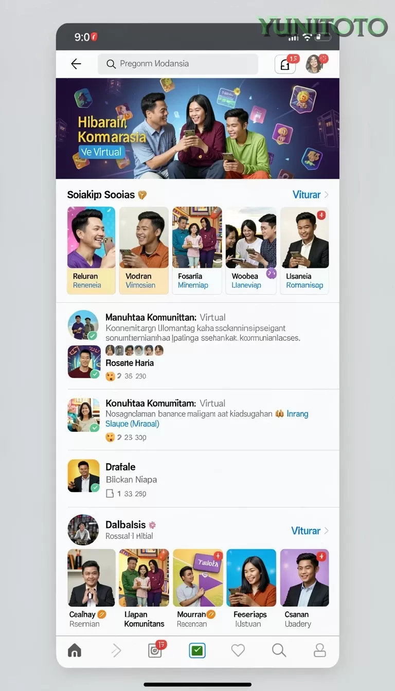 Cuplikan layar menu unduhan yunitoto untuk perangkat Android